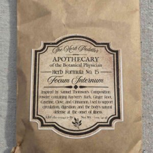 Focum Internum warming inner fire tonic with cayenne, ginger, and cinnamon inspired by Thomson's Composition Powder - The Herb Peddler