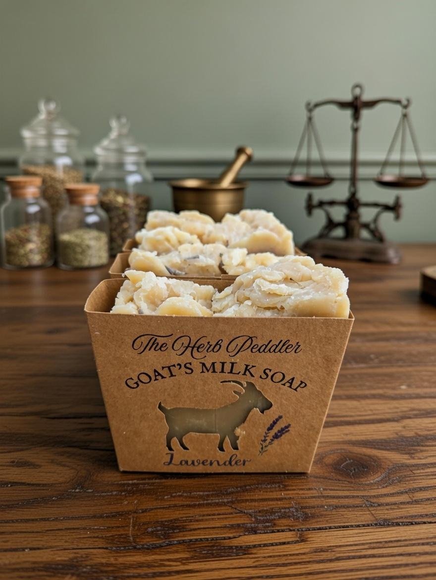 Goats Milk Lavender Soap with no artificial additives - The Herb Peddler