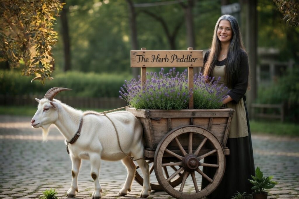 The Herb Peddler logo realistic of me