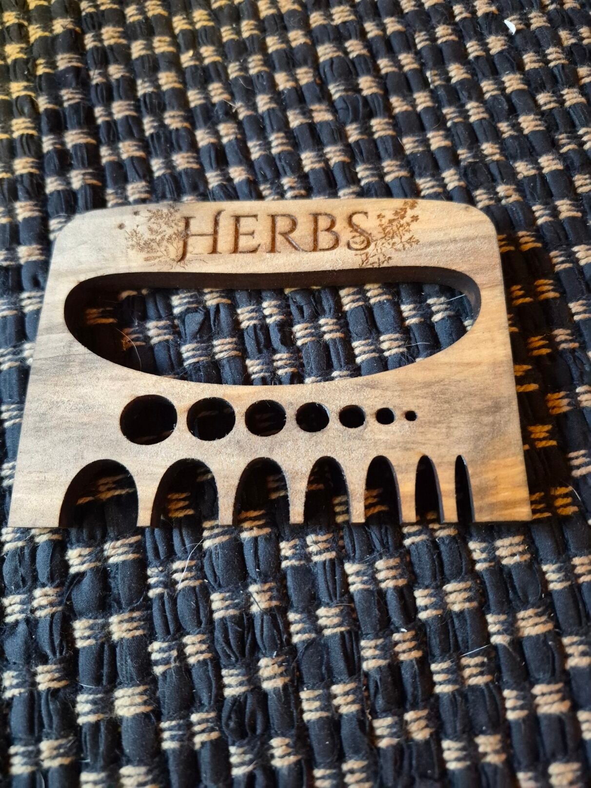 Appalachian wooden herb stripper square with handle, handcrafted from box elder maple
